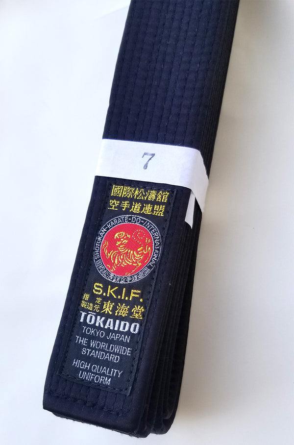 Tokaido SKIF Japanese Satin Black Belt - 1.5"